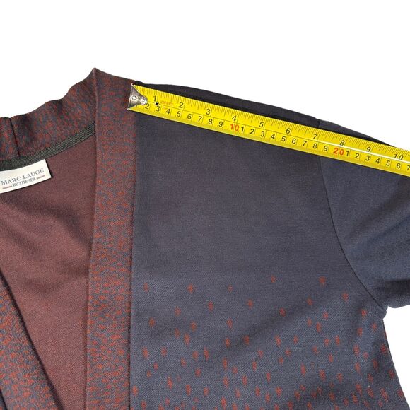 Marc Lauge By the Sea Long Cardigan Women's M Open Front Rusty Brown Cheetah - Picture 5 of 7